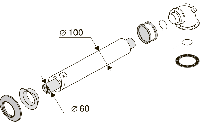 Коаксиальный дымоход PROTHERM 60/100 мм, L = 1000 мм